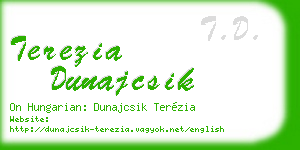 terezia dunajcsik business card